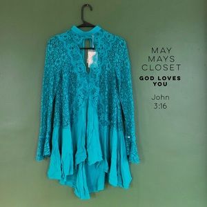 NWT Free People Secret Origins Tunic Blouse Top XS